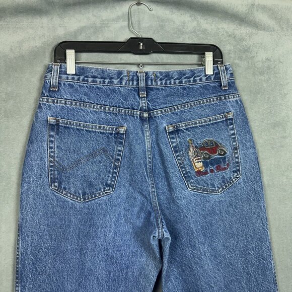 Vintage ICEBERG Jeans Mens Size 30X29 Blue Straight Leg Embroidered - Picture 9 of 15